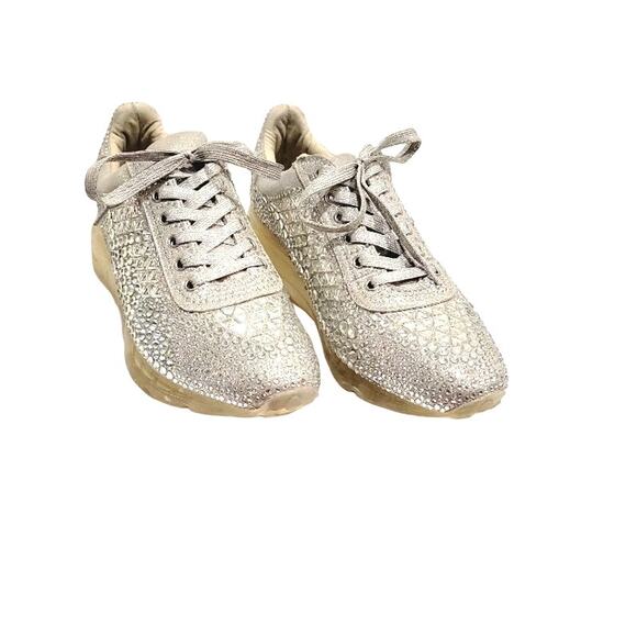 Steve Madden Corona Carissa Sneakers Crystal Rhinestones Men's Sz 11 Lace Up - Picture 6 of 10